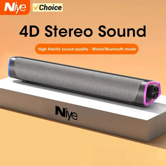 Bluetooth Computer Speaker Bar with Subwoofer Stereo Sound USB Wired for PC Laptop Macbook Desktop Audio System