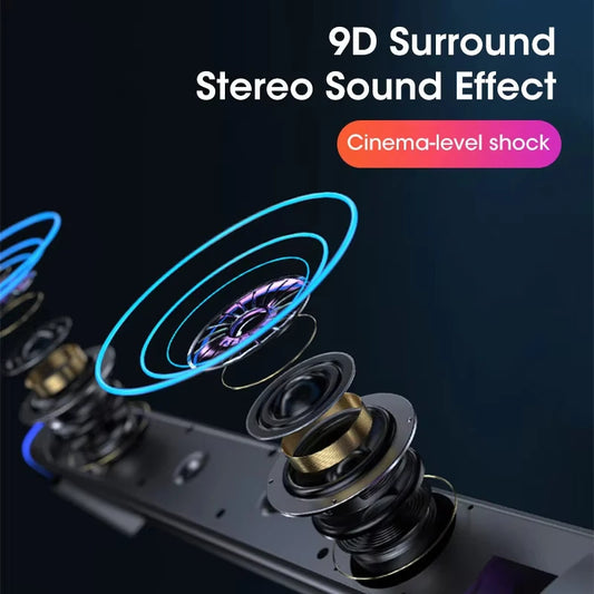 Bluetooth Computer Speaker Bar with Subwoofer Stereo Sound USB Wired for PC Laptop Macbook Desktop Audio System