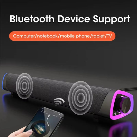Bluetooth Computer Speaker Bar with Subwoofer Stereo Sound USB Wired for PC Laptop MacBook Desktop Audio System